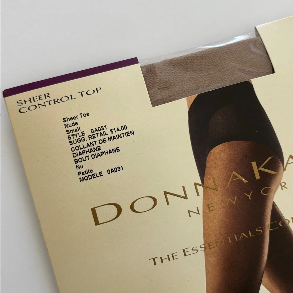 Donna Karan Essential Collection Sheer Control Top Sheer Toe Nude Small OAO31‎